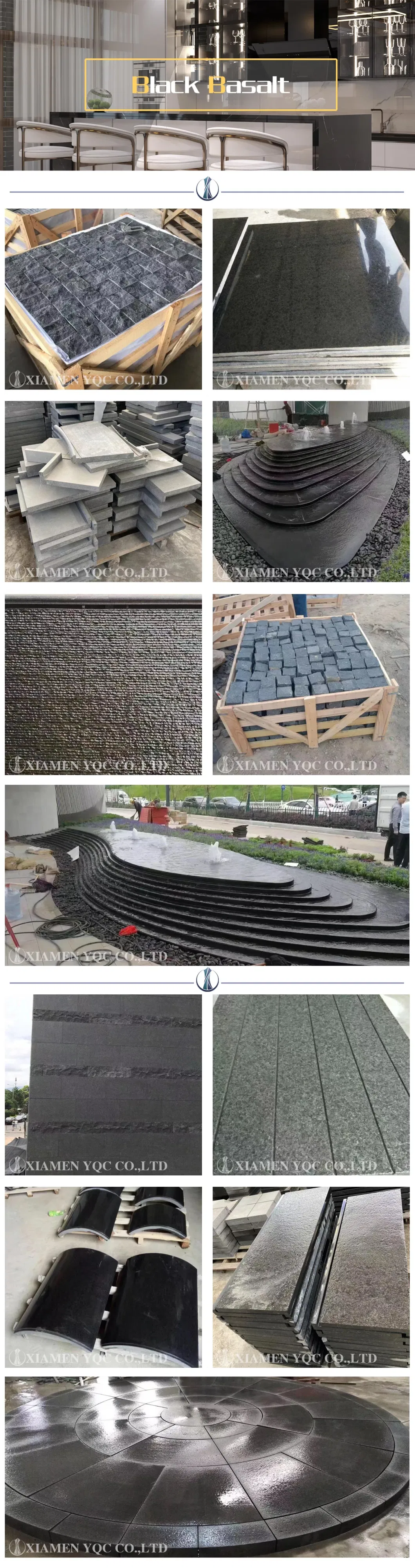 Fuding Black/Flamed Pearl Black G684 Basalt for Swimming Pool Coping/Floor Tiles/ Wall Clading/ Granite Paving/Stone/Slab/Lava/Stairs/Risers/Project/Price
